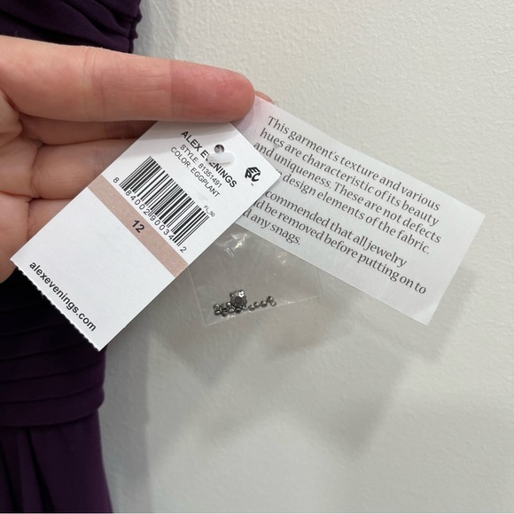 Alex Evenings Cowl Neck Matte Jersey Dress Pleated Bodice Embellishment Detail - Picture 11 of 11